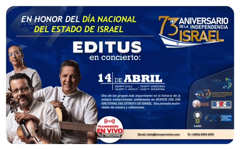 Cartel del concierto virtual de Editus en honor del Día Nacional de Israel