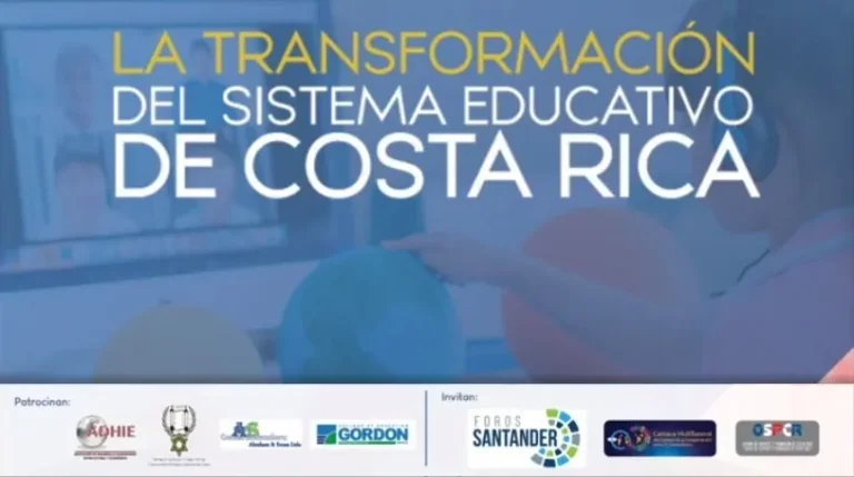 Anúncio da conferência on-line sobre a transformação do sistema educacional costa-riquenho, setembro de 2020