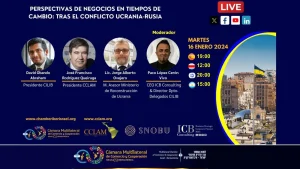 Anuncio del webinar Perspectivas de Negocios en Tiempos de Cambio sobre el conflicto Ucrania-Rusia